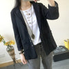Vintage Suit Jacket Women Oversized Cotton And Linen Lapel Seven Sleeve Casual Blazer Feminino 2022 Spring Shirt Coat f758