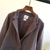 Vintage Suit Jacket Women Oversized Cotton And Linen Lapel Seven Sleeve Casual Blazer Feminino 2022 Spring Shirt Coat f758
