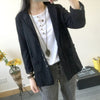 Vintage Suit Jacket Women Oversized Cotton And Linen Lapel Seven Sleeve Casual Blazer Feminino 2022 Spring Shirt Coat f758