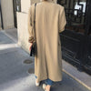 Vintage Super Long Blazer Coat Women 2023 Autumn Winter Elegant Double Breasted Straight Overcoat Jacket Female Outerwear
