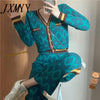 Vintage Sweater Set2 Piece Sweaters Women Cardigan Knitted Tops High Waist Wide Leg Pants Oversized Sweater Pants Casual Outfits