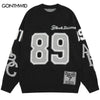 Vintage Sweater Streetwear Mens Hip Hop Retro Knitted Letter 89 Jumpers Sweater Autumn Harajuku Autumn Casual Pullovers Couple