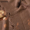 Vintage Sweater Y2K Grunge Hip Hop Ripped Destroyed Hole Punk Gothic Jumpers Casual Loose Knitted Pullover Sweaters Streetwear