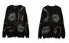 Vintage Sweater Y2K Grunge Hip Hop Ripped Destroyed Hole Punk Gothic Jumpers Casual Loose Knitted Pullover Sweaters Streetwear
