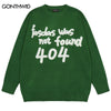 Vintage Sweater Y2K Hip Hop Knitted Letter Jumper Sweaters 2023 Harajuku Autumn Casual Loose Pullover Streetwear Couple