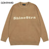 Vintage Sweaters Y2K Harajuku Knitted Star Letter Crew Neck Pullover Jumpers Sweaters 2023 Autumn Hip Hop Casual Sweater