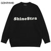 Vintage Sweaters Y2K Harajuku Knitted Star Letter Crew Neck Pullover Jumpers Sweaters 2023 Autumn Hip Hop Casual Sweater