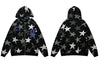 Vintage Sweatshirt Hoodie Jacket Streetwear Y2K Hip Hop Embroidery Letter Retro Star Print Zip Up Hooded Harajuku Casual Jacket