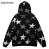 Vintage Sweatshirt Hoodie Jacket Streetwear Y2K Hip Hop Embroidery Letter Retro Star Print Zip Up Hooded Harajuku Casual Jacket