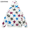 Vintage Sweatshirt Hoodie Jacket Streetwear Y2K Hip Hop Embroidery Letter Retro Star Print Zip Up Hooded Harajuku Casual Jacket