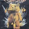 Vintage Sweatshirt Hoodie Streetwear Hip Hop Flame Bear Print Punk Gothic Wash Pullover Harajuku Crewneck High Street