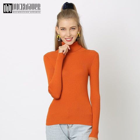 Vintage Turtleneck Female Sweater Solid Winter Warm Long Sleeve Sweater Casual Slim Knitted Pullovers Knitting Sweater S~4XL