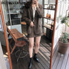 Vintage Two-piece Plaid Blazer Suits Women Single-breasted Jacket & Pencil Skirt Women Skirt Suit Casual Blazer Sets 2022 Autumn