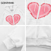 Vintage Zip Up Hoodie Sweatshirt Y2K Hip Hop Heart Print Hooded Jacket 2023 Men Women Harajuku Zipper Casual Cotton Tops