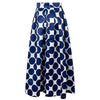 Vintage Zipper High Waist Polka Dots Printed Maxi Skirt Fall Casual Elegant Women Long Skirt Black/Blue/Red Pleated Skirt