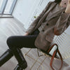 VmewSher British Style Slim Women Plaid Blazers Patch Patchwork Women Classic Suit Coat Formal Lady Single Breasted Outwear
