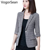 Women Formal Basic Blazers Jackets Female Spring Autumn Women New Half Sleeve Slim Coat Jacket Suit Tops For Work