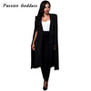 Vogue European Women Long Blazer Cloaks Jackets Split Unique Casual Blazer Office Lady Cape Suit Women Coat Femininas Outwear