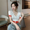 Vy1077 2023 spring summer autumn women casual ladies work Blouse woman overshirt female OL ladies tops tunic