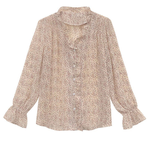 Vy1214 2023 spring summer autumn women casual chiffon shirt woman female OL collar blouse  blouse women 2023