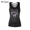 2022 New Tank Tops Women Summer Animal Print 3d Ladies Top Hollow out Sexy Tanks Tops Female Black Fashion Tshirts Women