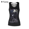 2022 New Tank Tops Women Summer Animal Print 3d Ladies Top Hollow out Sexy Tanks Tops Female Black Fashion Tshirts Women