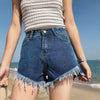 European and American BF Summer Wind Female Blue White Black High Waist Denim Shorts Women Worn Loose Jeans Shorts