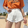 European and American BF Summer Wind Female Blue White Black High Waist Denim Shorts Women Worn Loose Jeans Shorts