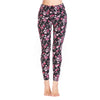 Casual Women Legging Elasticity Leggins Ethnic Style Flower Print Mid Elasticity Material Women Trouser Seamless Legging