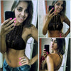 Women Sexy Deep V-neck Crochet Knit Crop Top Halter Bra Bralette Summer Blouse