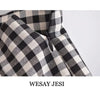 WESAY JESI Women's Suit Blazers Skirts For Women Plaid Top Long Sleeves Cropped Blazer High Waist Pleated Skirt Chic Office Lady