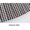 WESAY JESI Women's Suit Blazers Skirts For Women Plaid Top Long Sleeves Cropped Blazer High Waist Pleated Skirt Chic Office Lady