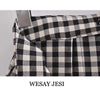 WESAY JESI Women's Suit Blazers Skirts For Women Plaid Top Long Sleeves Cropped Blazer High Waist Pleated Skirt Chic Office Lady