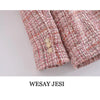 WESAY JESI Za Womem's Suit Formal Blazers Sets Two Pieces Jacket Suits With Skirt Tweed Suit For Women Double Breasted Blazers