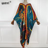 WINYIماكسي اللباس caftan For Women crumple Design Loose Dress Batwing Maxi Long Femme Vestidos Summer Autumn Party Elegant Dress