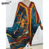 WINYIماكسي اللباس caftan For Women crumple Design Loose Dress Batwing Maxi Long Femme Vestidos Summer Autumn Party Elegant Dress