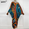 WINYIماكسي اللباس caftan For Women crumple Design Loose Dress Batwing Maxi Long Femme Vestidos Summer Autumn Party Elegant Dress