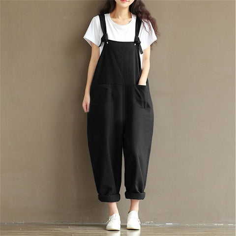 Good Deal Female Womens Loose Jumpsuit Adjustable Straps Belt Bib Pants Trousers Casual Overall Pants Gifts Drop Shopping