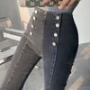 WOMENGAGA Sexy High Waist Elastic Tight Slim Leggings Double Breasted Pencil Pants Jeans Denim Trousers Korean Women 4SK5