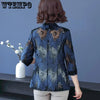 WTEMPO Women Blue Blazers Chic Tops Long Sleeve Women's Jacket Lace Suits Outerwear Stylish Tops Drop Shipping