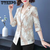 WTEMPO Women Blue Blazers Chic Tops Long Sleeve Women's Jacket Lace Suits Outerwear Stylish Tops Drop Shipping