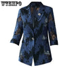 WTEMPO Women Blue Blazers Chic Tops Long Sleeve Women's Jacket Lace Suits Outerwear Stylish Tops Drop Shipping