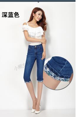 Summer Skinny Jeans Capris Women Stretch Knee Length Denim Pants High Waist Women's Jeans Plus Size Female Short Jean