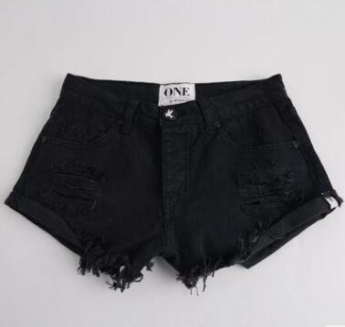Vintage ripped hole fringe denim thong shorts women sexy pocket one teaspoon jeans shorts summer girl hot denim booty