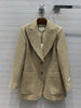 Waist  Check Wool Blazer 2022 Early Autumn Women's Product British College Long Sleeve Coat