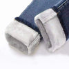 Warm Jeans Pants For Women Plus Size Winter Blue Light blue Solid Skinny Fleeces Thick Pencil Pants with Velvet Denim Trousers