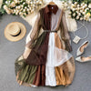 Wavsiyier  A-line 2022 Boho Patchwork Autumn Elegant Dresses Women Party Long Sleeve High Waist Vintage Dress Spring Lace