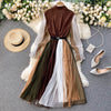 Wavsiyier  A-line 2022 Boho Patchwork Autumn Elegant Dresses Women Party Long Sleeve High Waist Vintage Dress Spring Lace