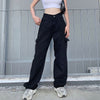 Weekeep Streetwear Women Jeans Pocket High Waist Jeans Korean Casual Straight Harajuku Denim Pants Baggy Cargo Pants