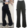 Weekeep Streetwear Women Jeans Pocket High Waist Jeans Korean Casual Straight Harajuku Denim Pants Baggy Cargo Pants